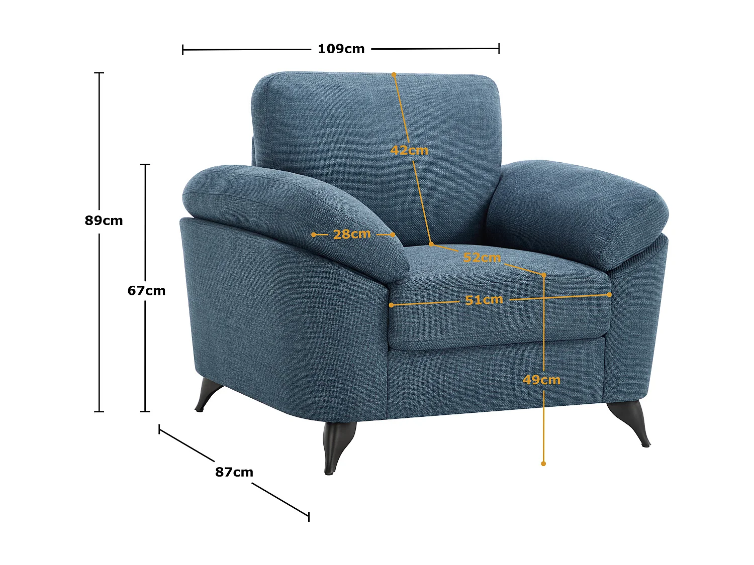 Malmo Modern Scandi Style Fabric Living Room Chair