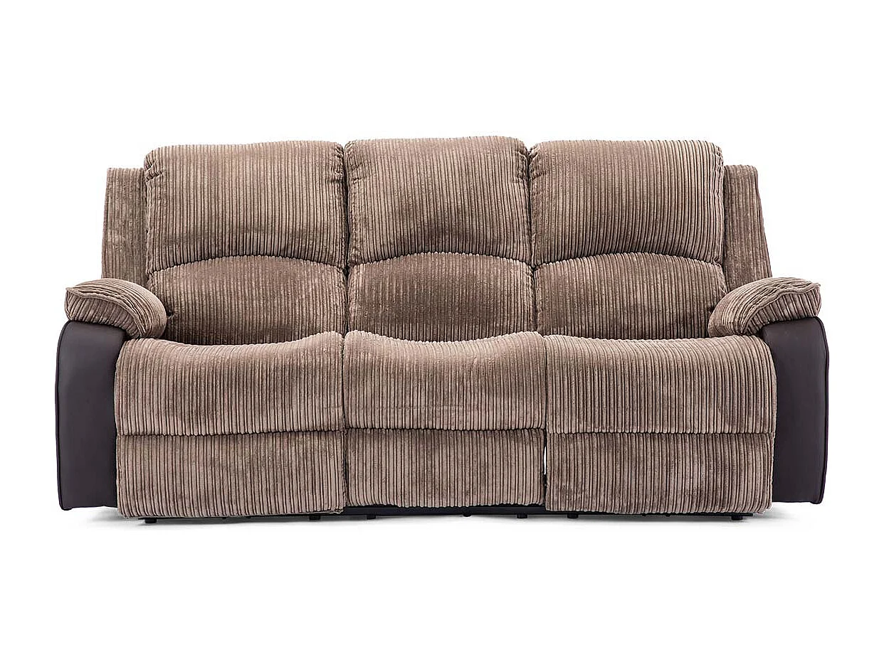 Postana 3 Seater Electric High Back Jumbo Cord Fabric Recliner Sofa