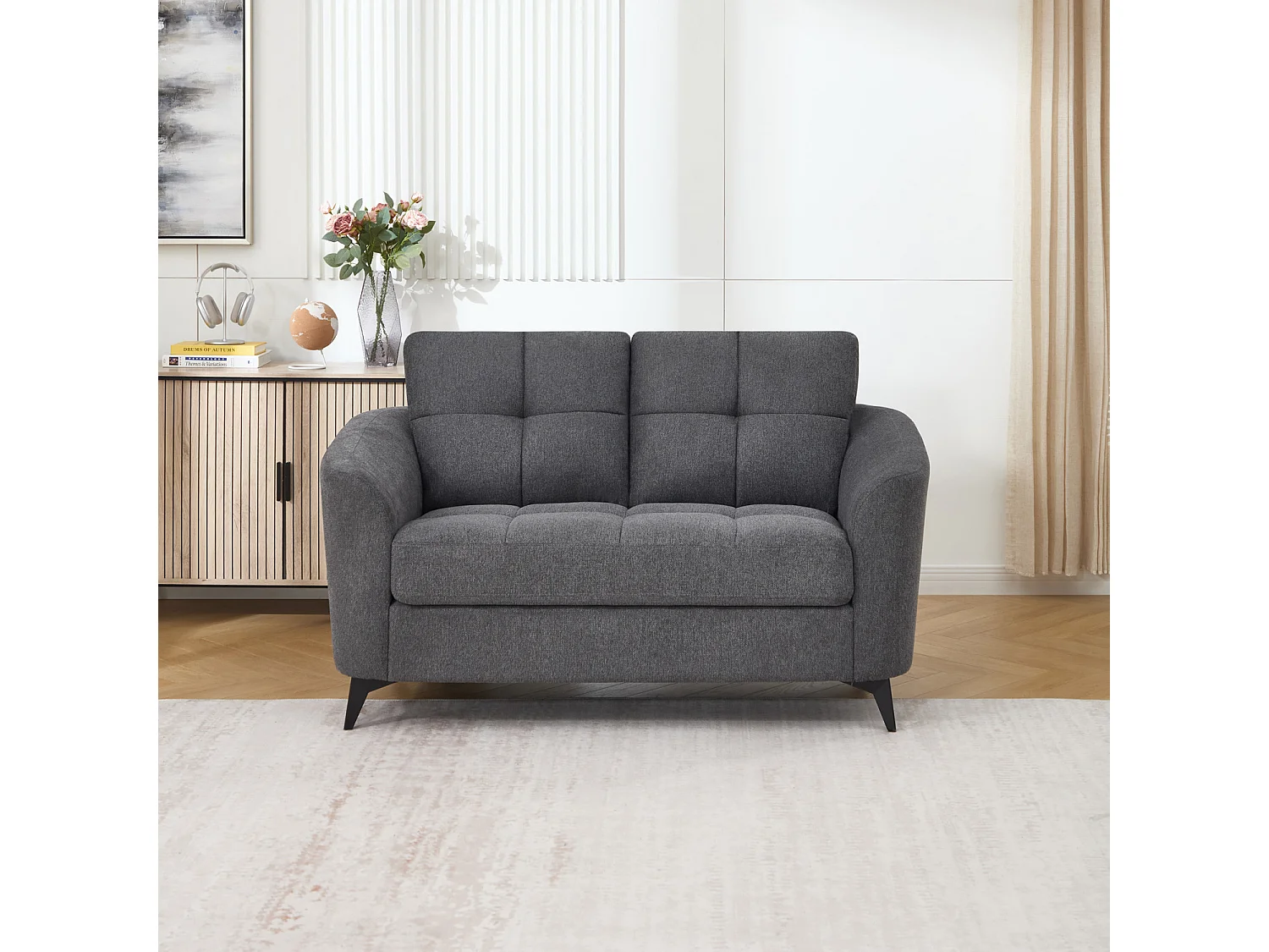 Solna 2 Seater Scandi Style Fabric Living Room Sofa