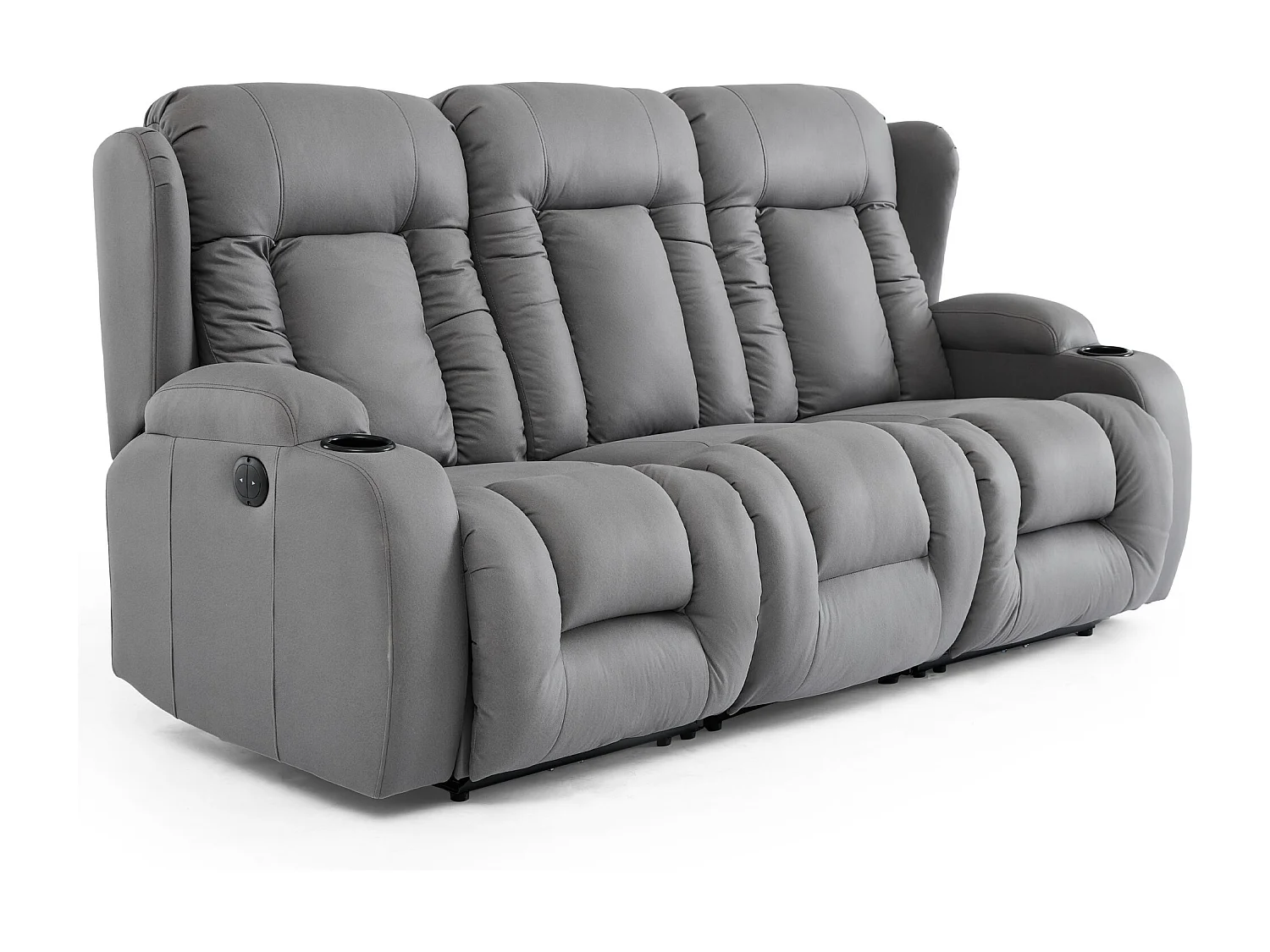 Caesar 3 Seater Grey Technology Fabric Modern Electric Recliner Sofa