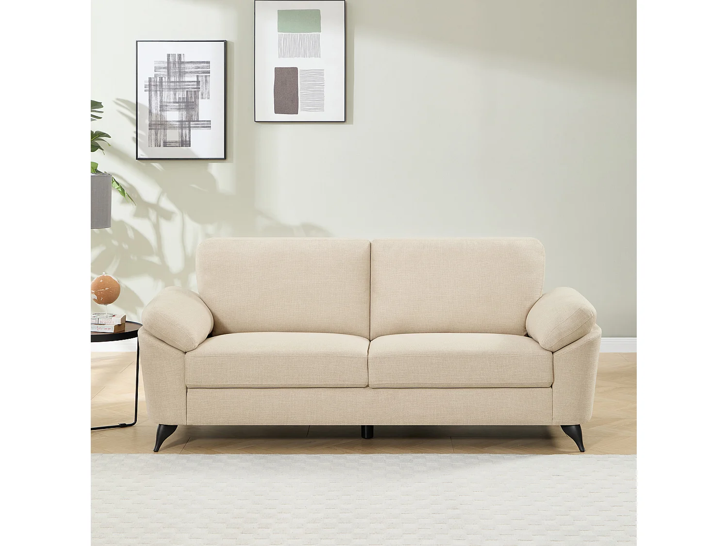 Malmo 3 Seater Sofa Modern Scandi Style Fabric Living Room Sofa