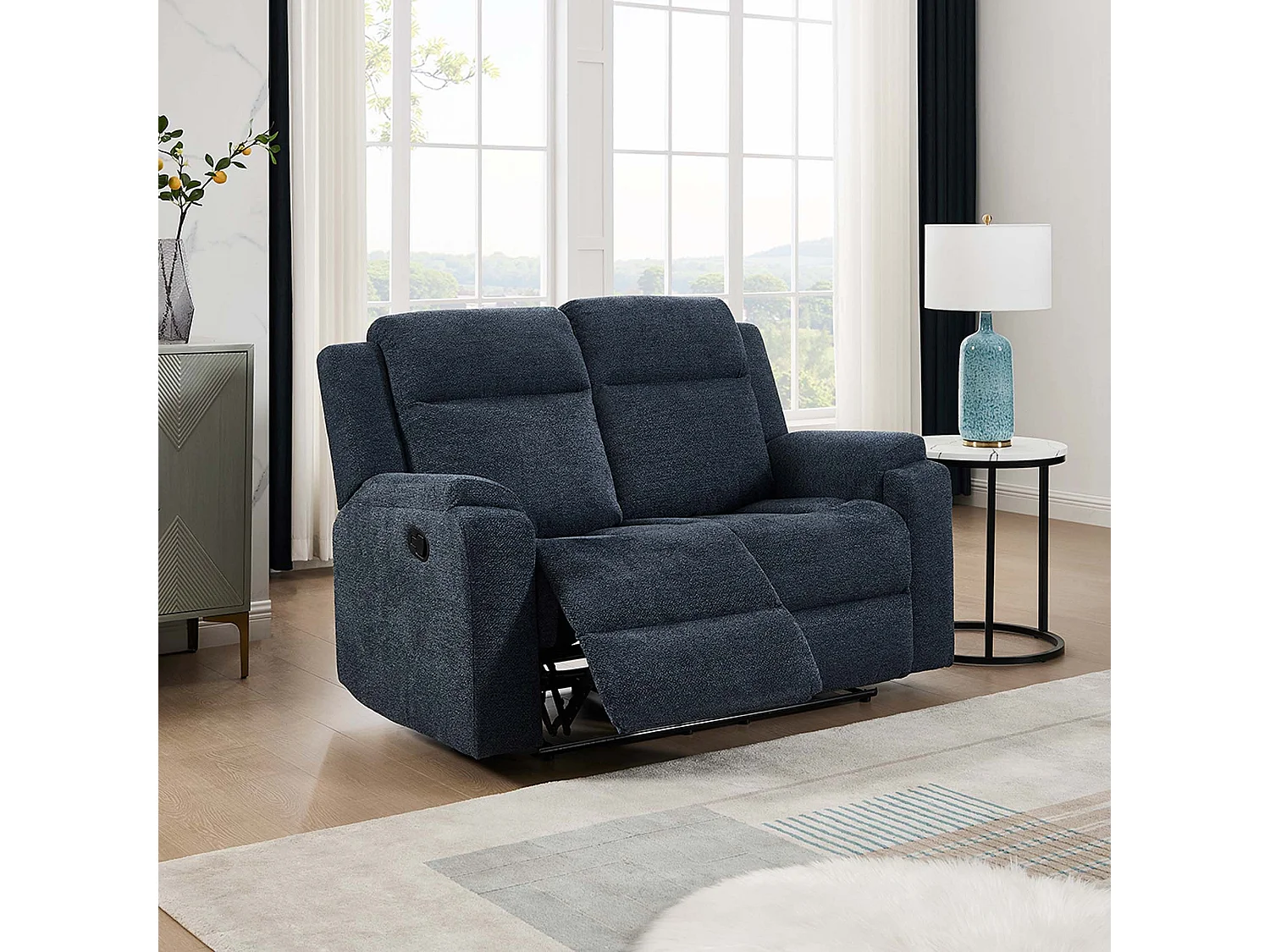 Orka 2 Seater Fabric Manual Recliner Sofa