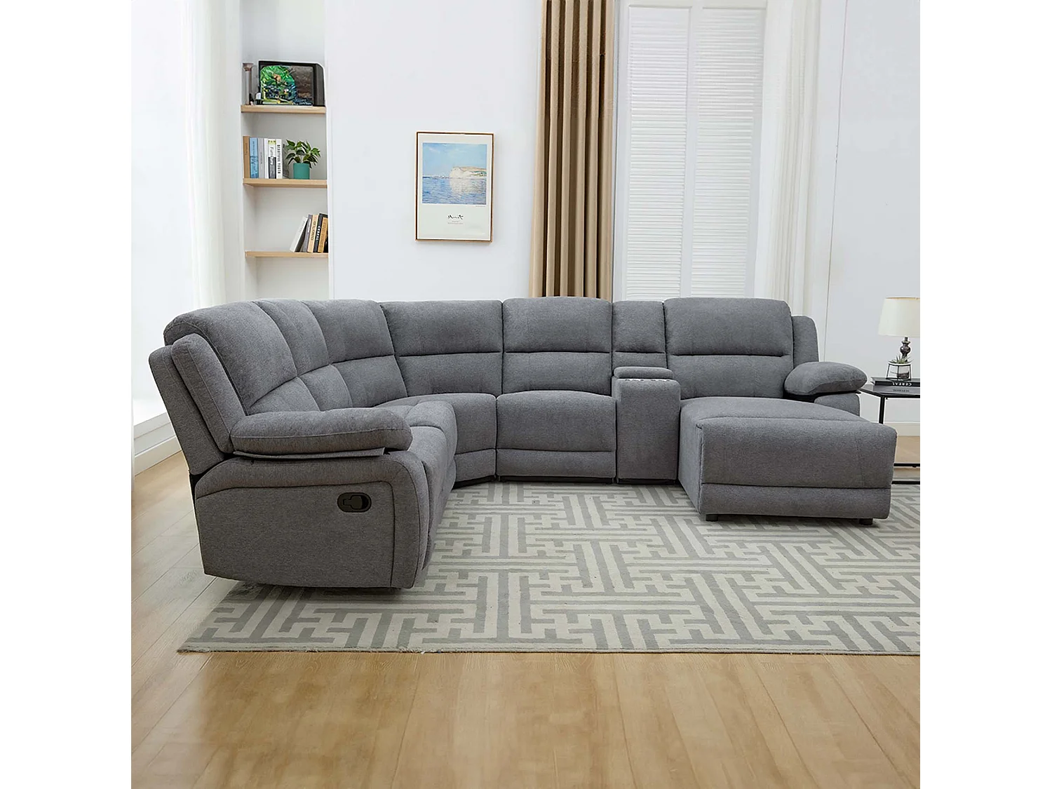 Dublin 5 Seater Fabric Corner Recliner Sofa