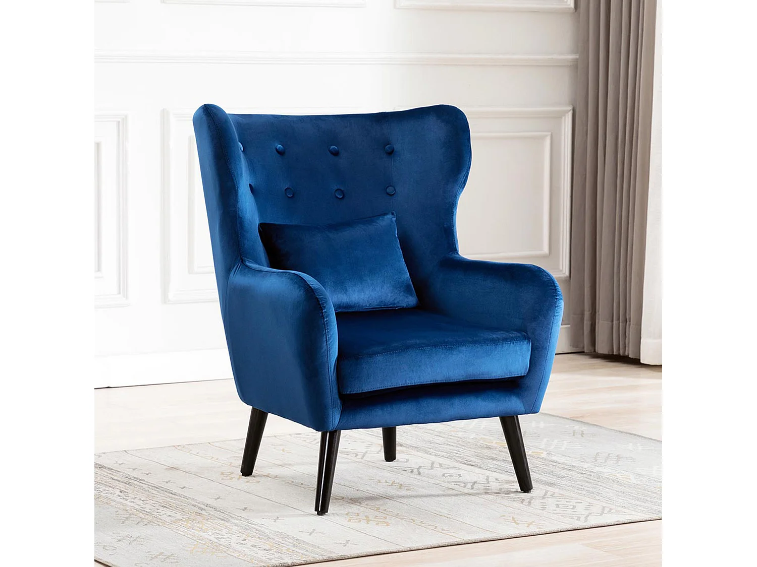 Winslow Wing Back Fabric Occasional Button Back Armchair