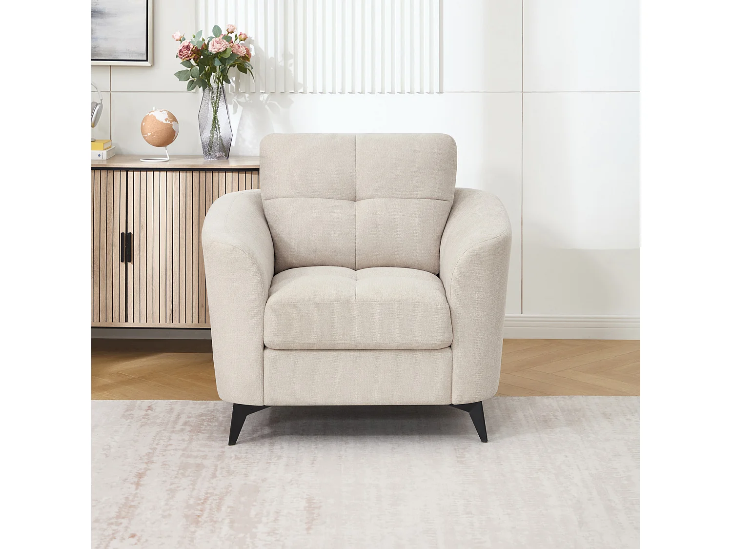 Solna Modern Scandi Style Fabric Living Room Chair