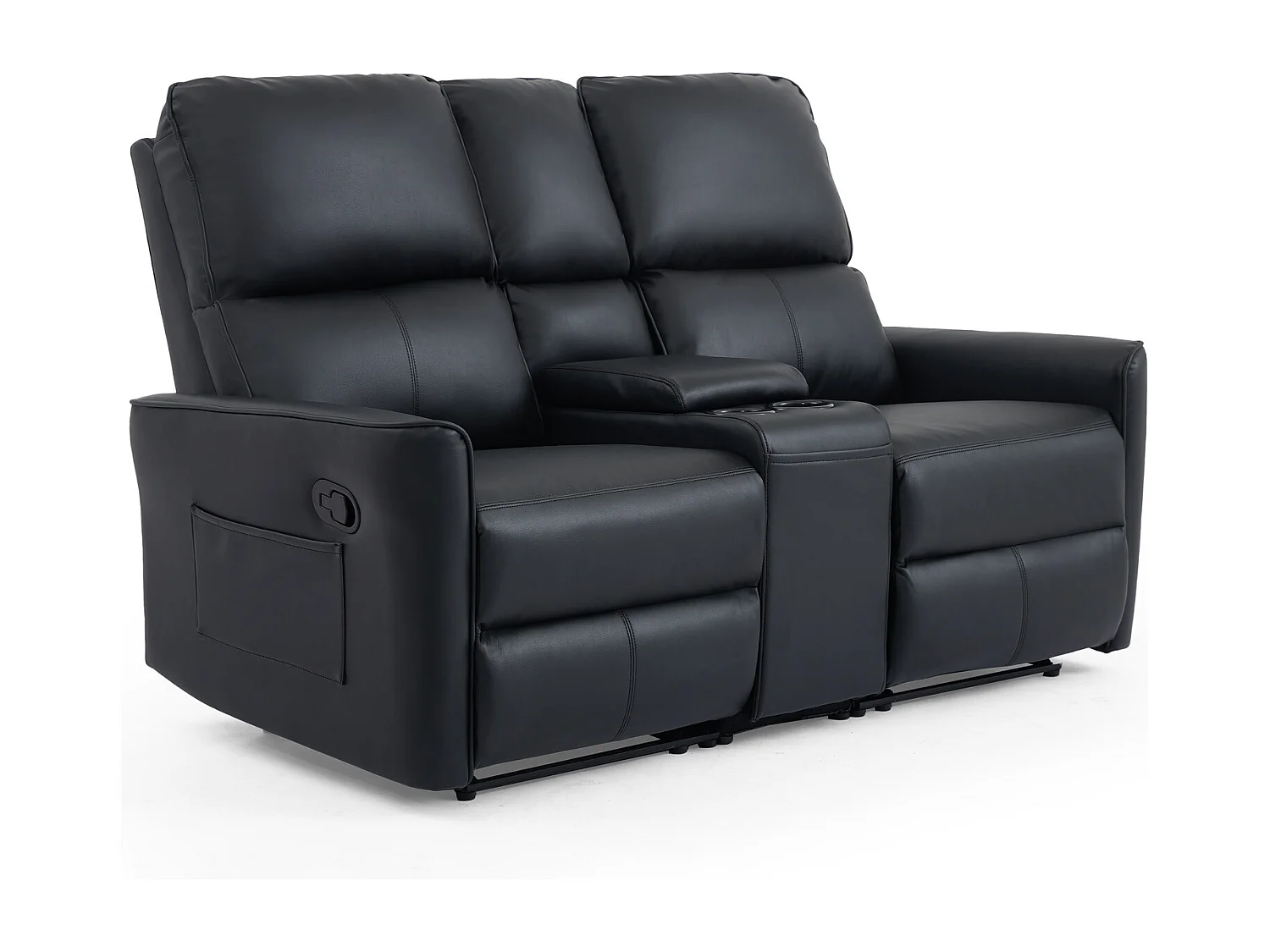 Madrid 2+3 Seater W Console Manual Air Leather Recliner Sofa Set