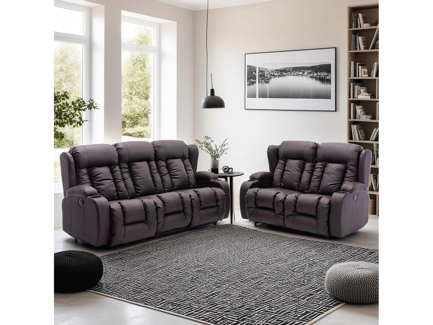 Caesar Electric Recliner Bonded Leather 2+3 Seater Sofa Set
