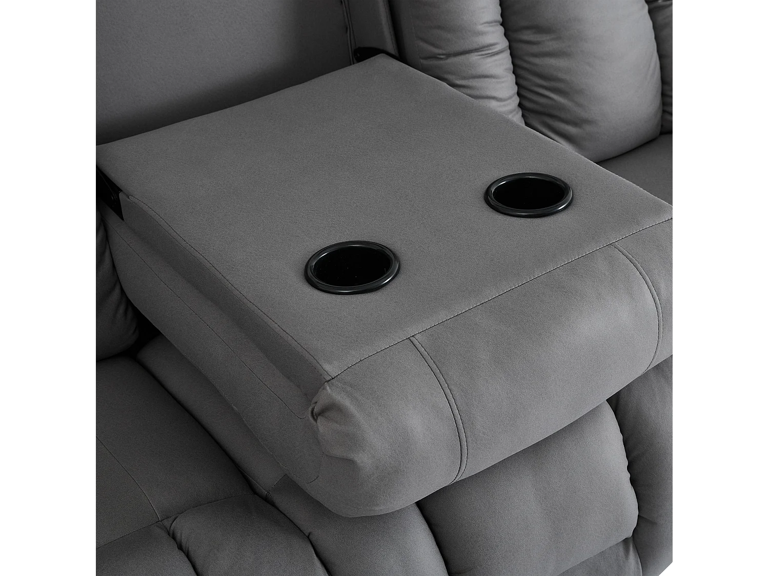 Caesar 3 Seater Grey Technology Fabric Modern Manual Recliner Sofa