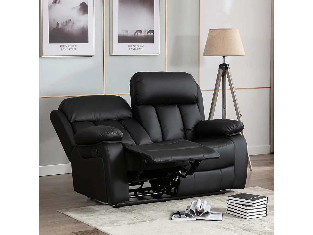 Chester 2 Seater Manual High Back Bonded Leather Recliner Sofa