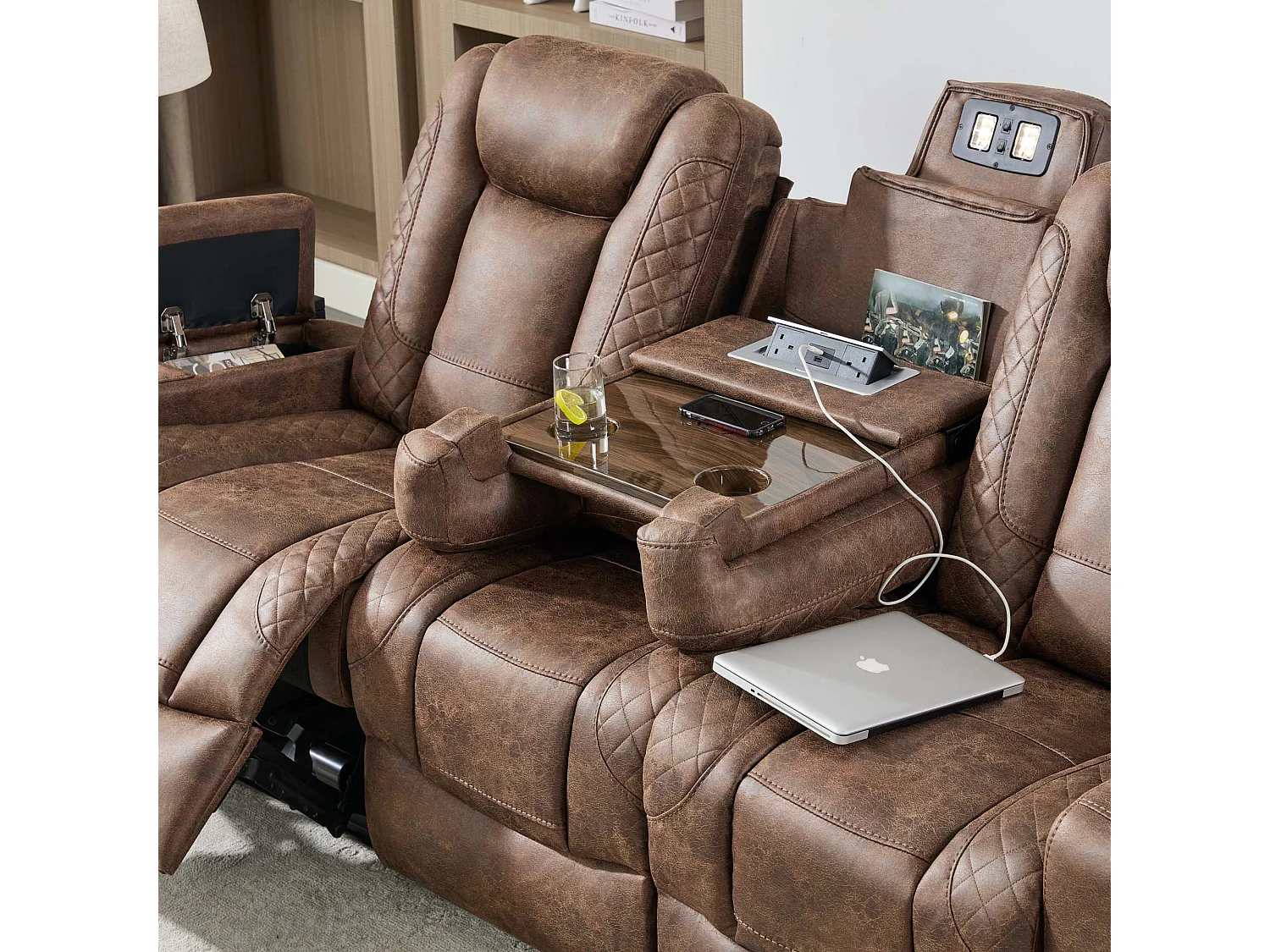 Ashton Electric Recliner 2+3 Seater Sofa Set Technology Fabric With Speakers & Usb-C Charging