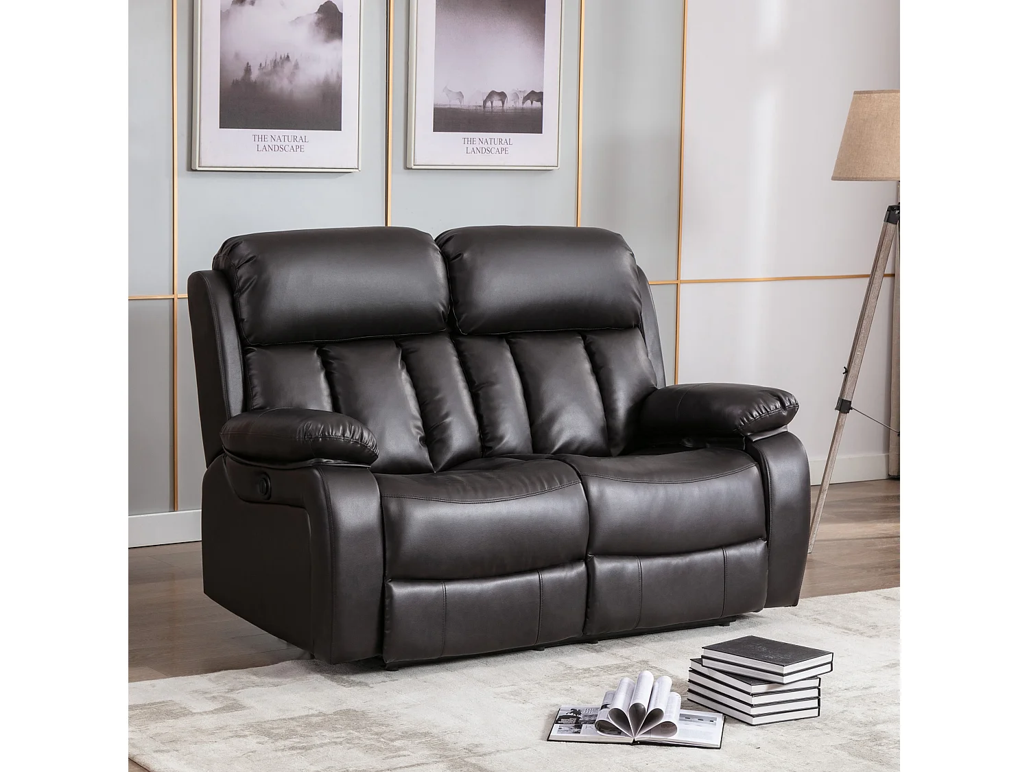 Chester 2 Seater Electric High Back Bonded Leather Recliner Sofa