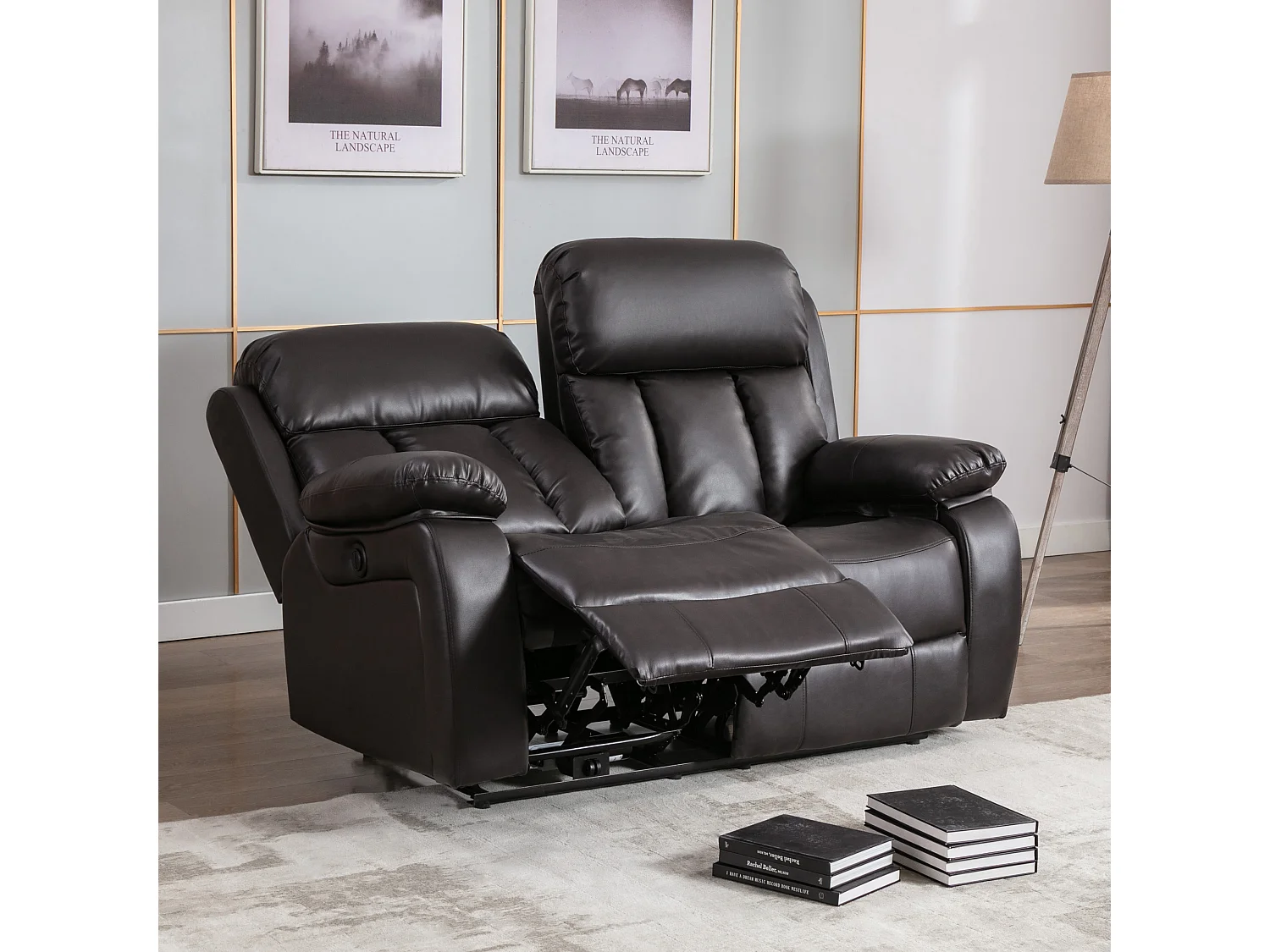 Chester 2 Seater Electric High Back Bonded Leather Recliner Sofa