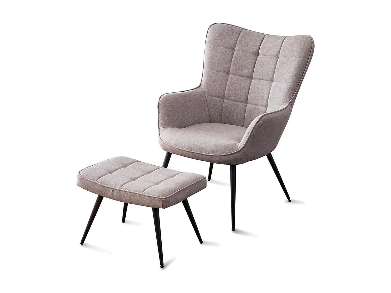 Vera Fabric Occasional Living Room Modern Accent Chair with Footstool