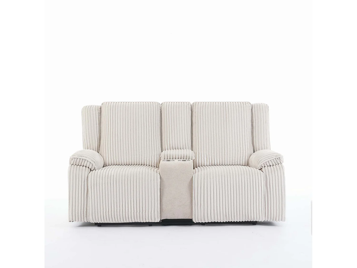Verona 2 Seater Jumbo Cord Manual Recliner Sofa w Drinks Console