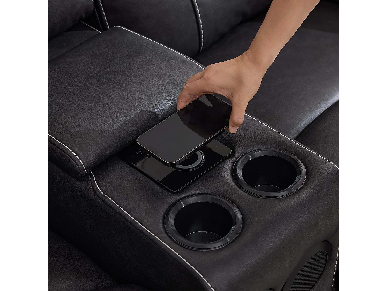 Vinson Electric Recliner 2 Seater Sofa Air Leather With Speakers