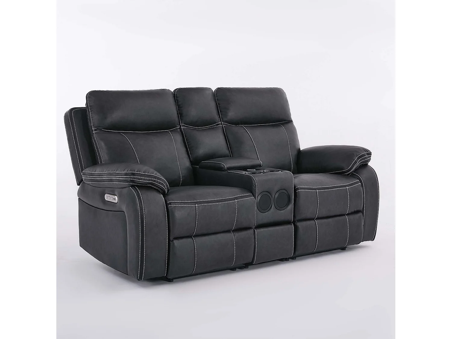 Vinson Electric Recliner 2 Seater Sofa Air Leather With Speakers