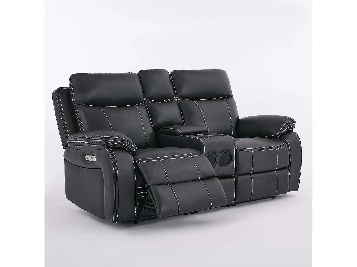 Vinson Electric Recliner 2 Seater Sofa Air Leather With Speakers