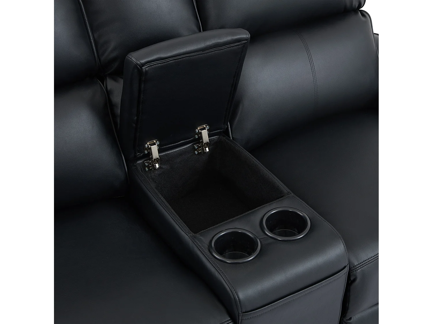 Madrid 2 Seater W Console Manual Air Leather Recliner Sofa