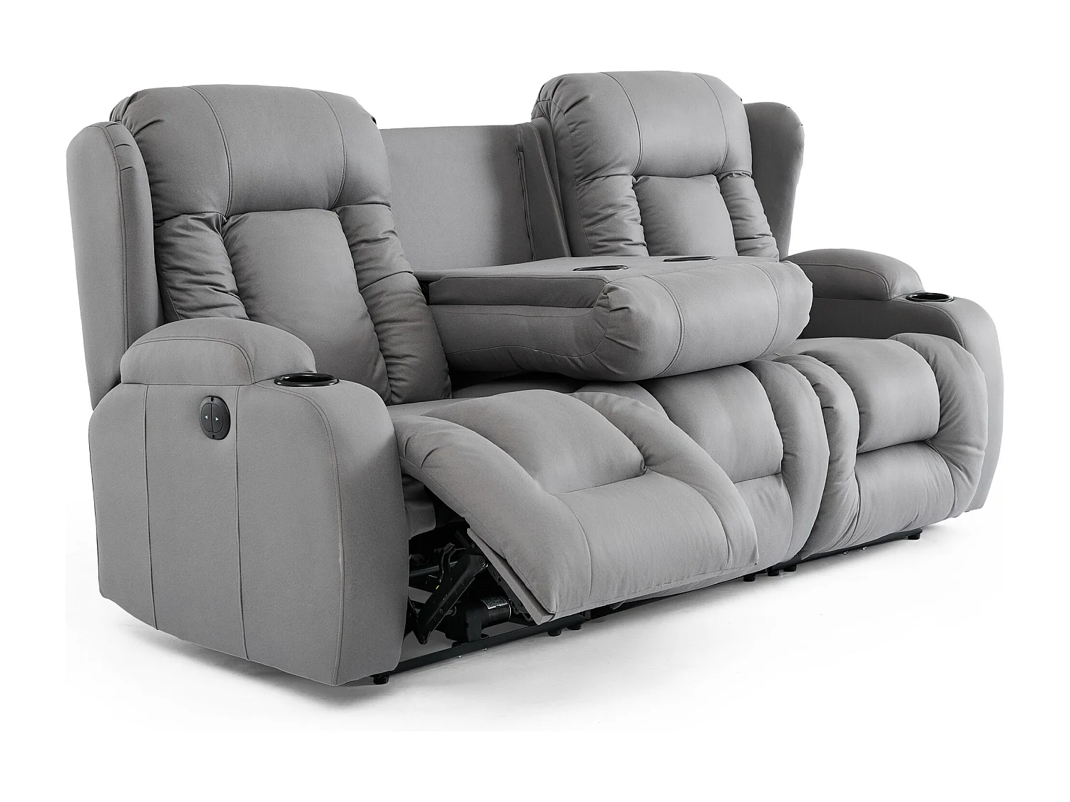 Caesar 2+3 Seater Grey Technology Fabric Modern Electric Recliner Sofa Set