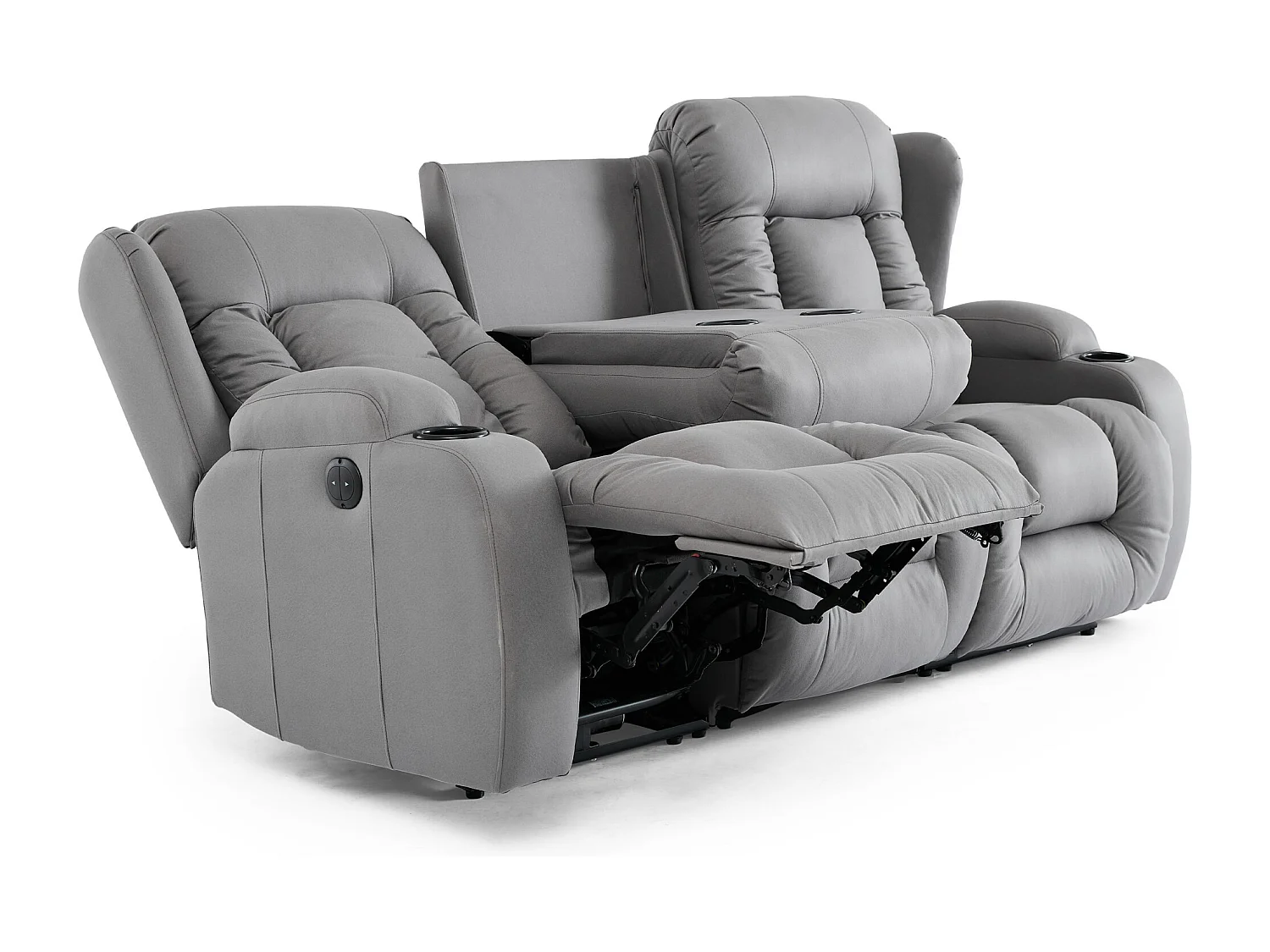 Caesar 2+3 Seater Grey Technology Fabric Modern Electric Recliner Sofa Set