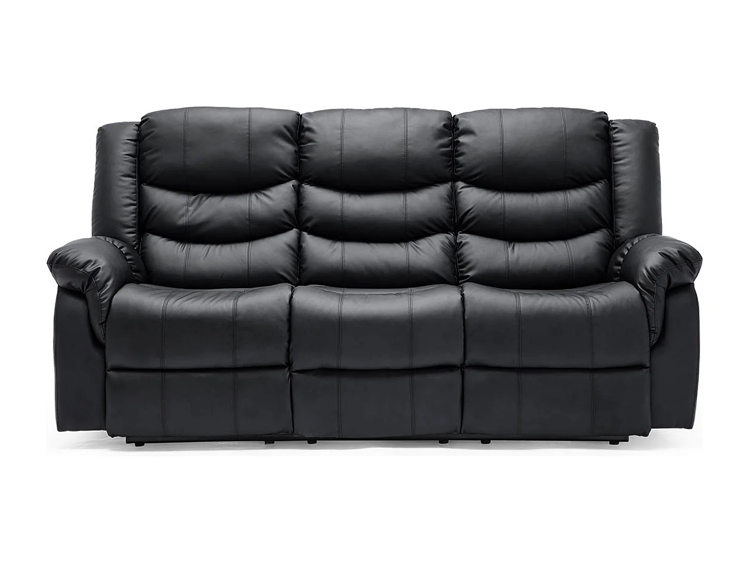 Seattle 3 Seater Manual High Back Bonded Leather Recliner Sofa