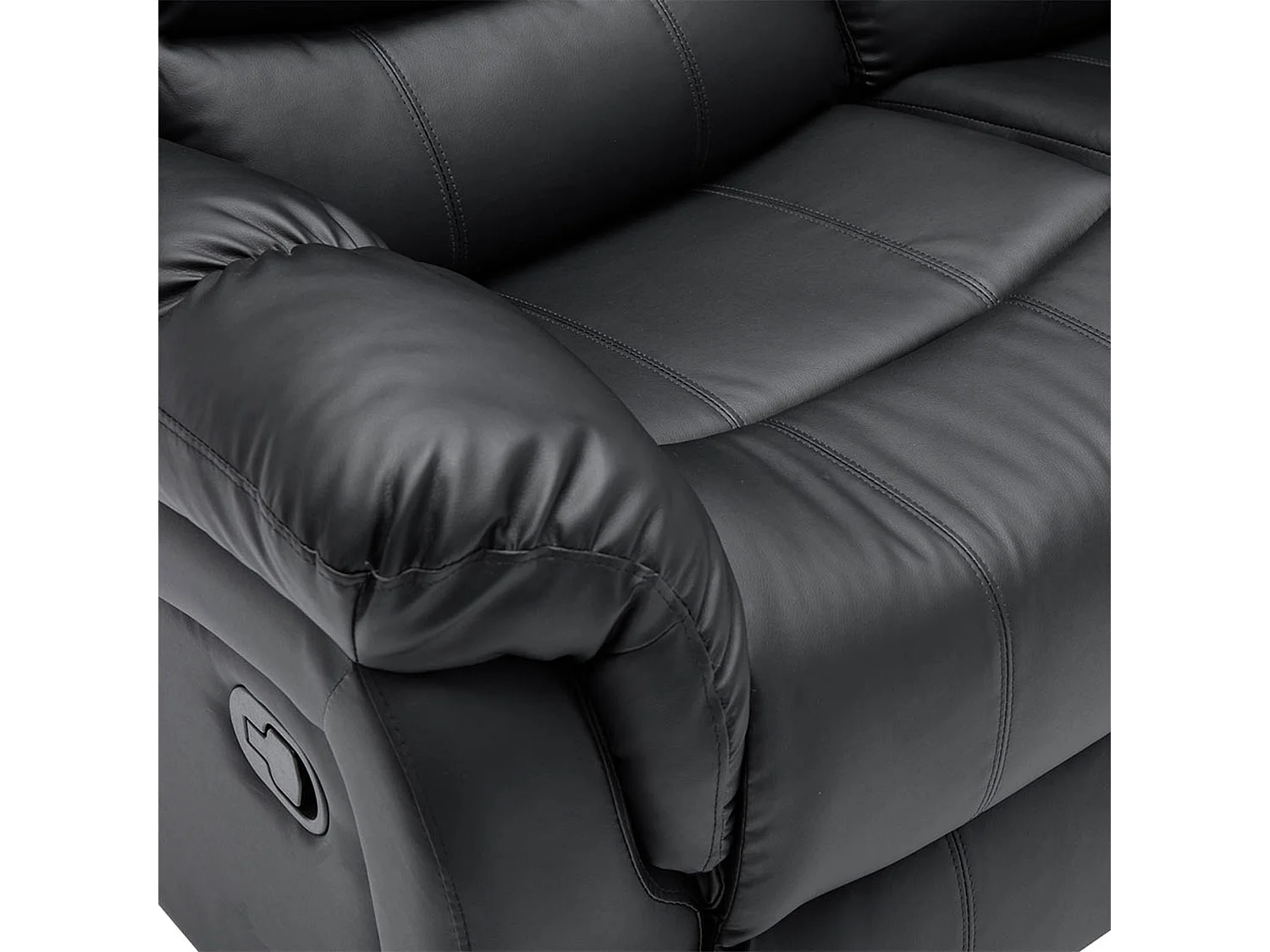 Seattle 3 Seater Manual High Back Bonded Leather Recliner Sofa