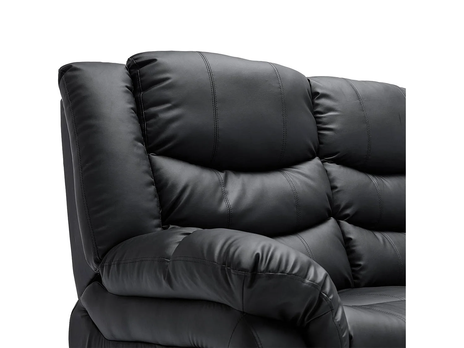 Seattle 3 Seater Manual High Back Bonded Leather Recliner Sofa