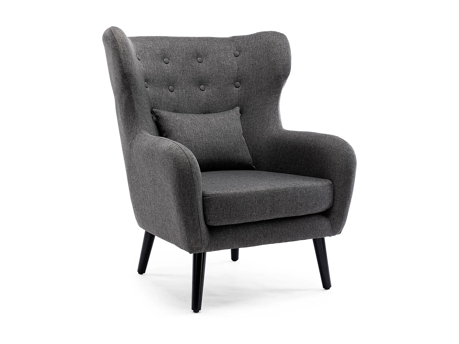 Winslow Wing Back Fabric Occasional Button Back Modern Accent Armchair