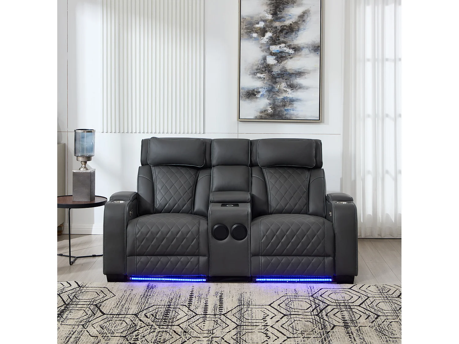 Capri Electric Recliner 2 Seater Sofa w Bluetooth speakers & Charging