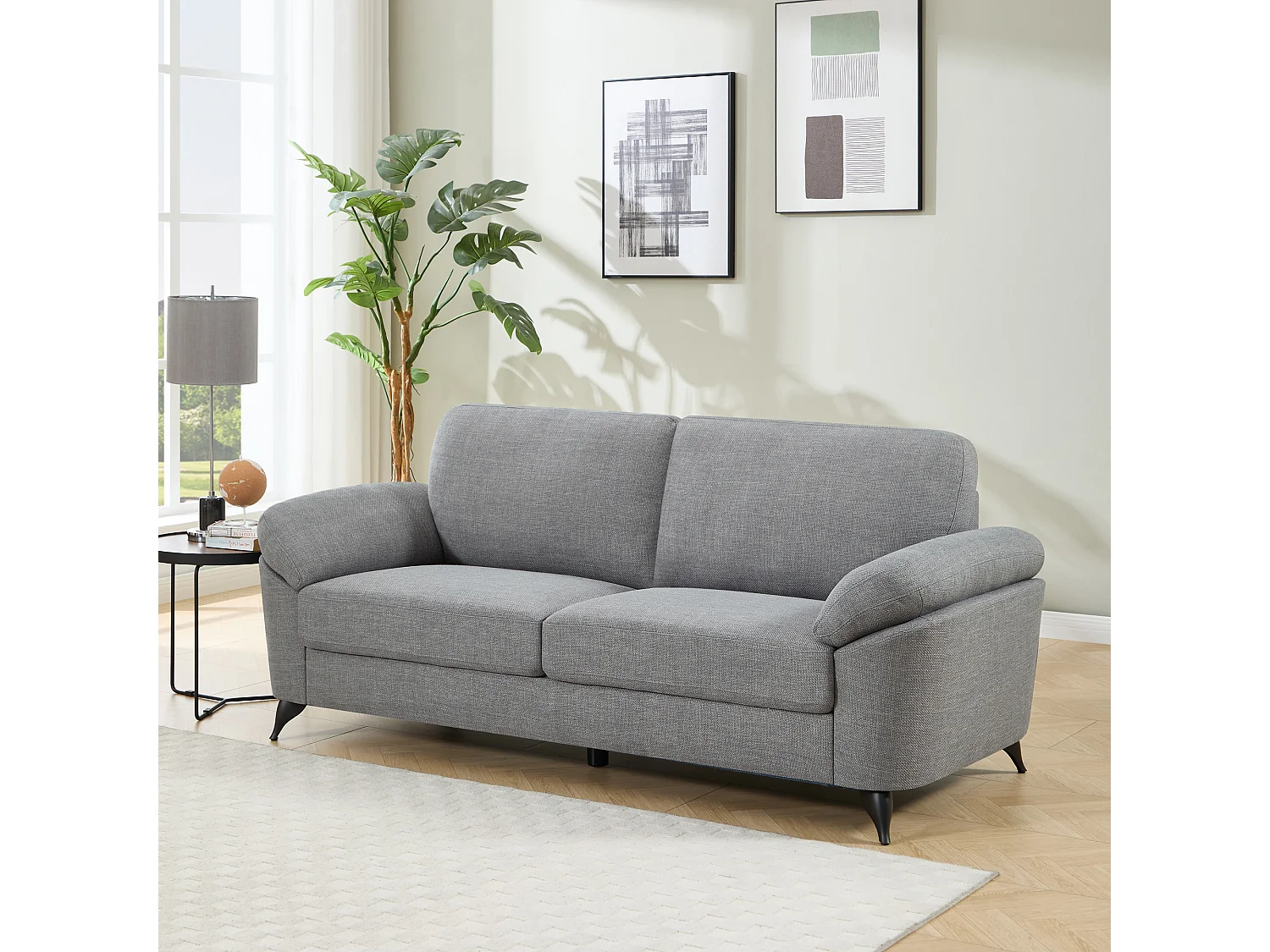 Malmo 3 Seater Sofa Modern Scandi Style Fabric Living Room Sofa