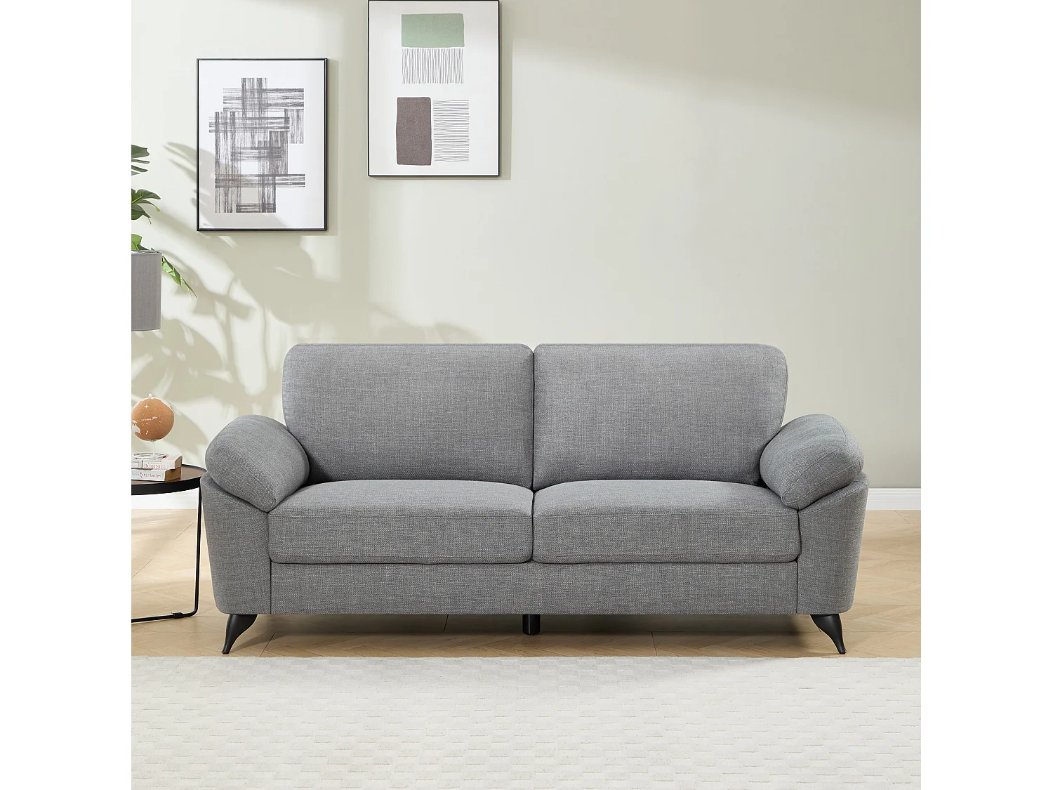 Malmo 3 Seater Sofa Modern Scandi Style Fabric Living Room Sofa