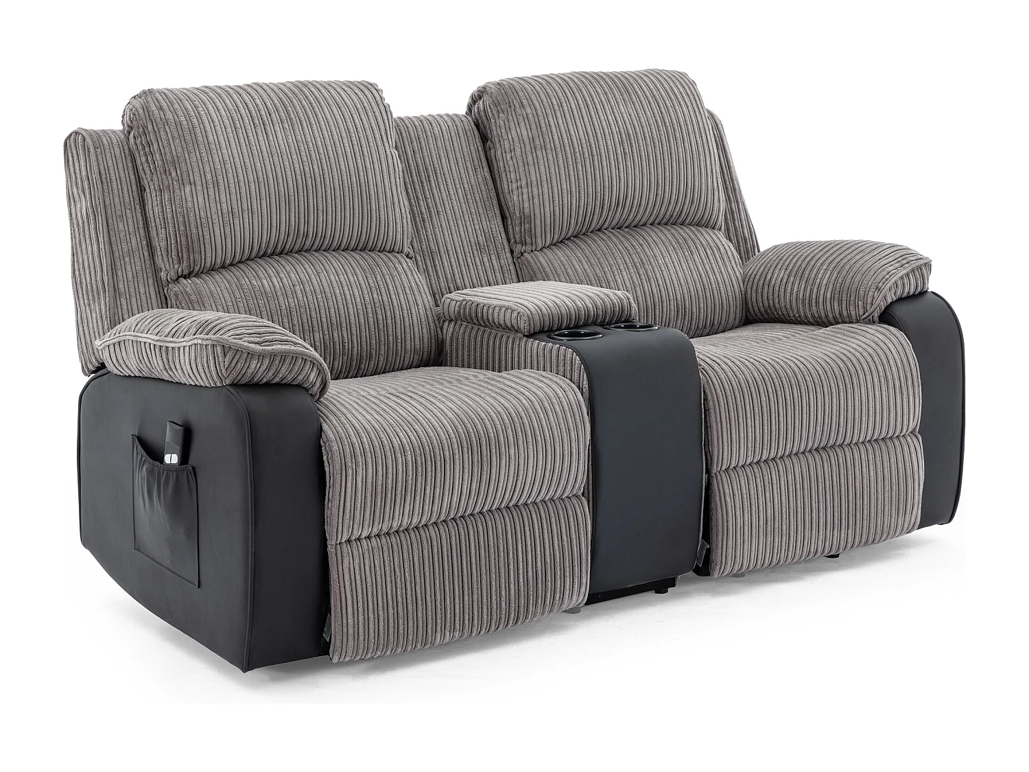 Postana Single Motor Rise Recliner 2 Seater Cord Drinks Console Sofa