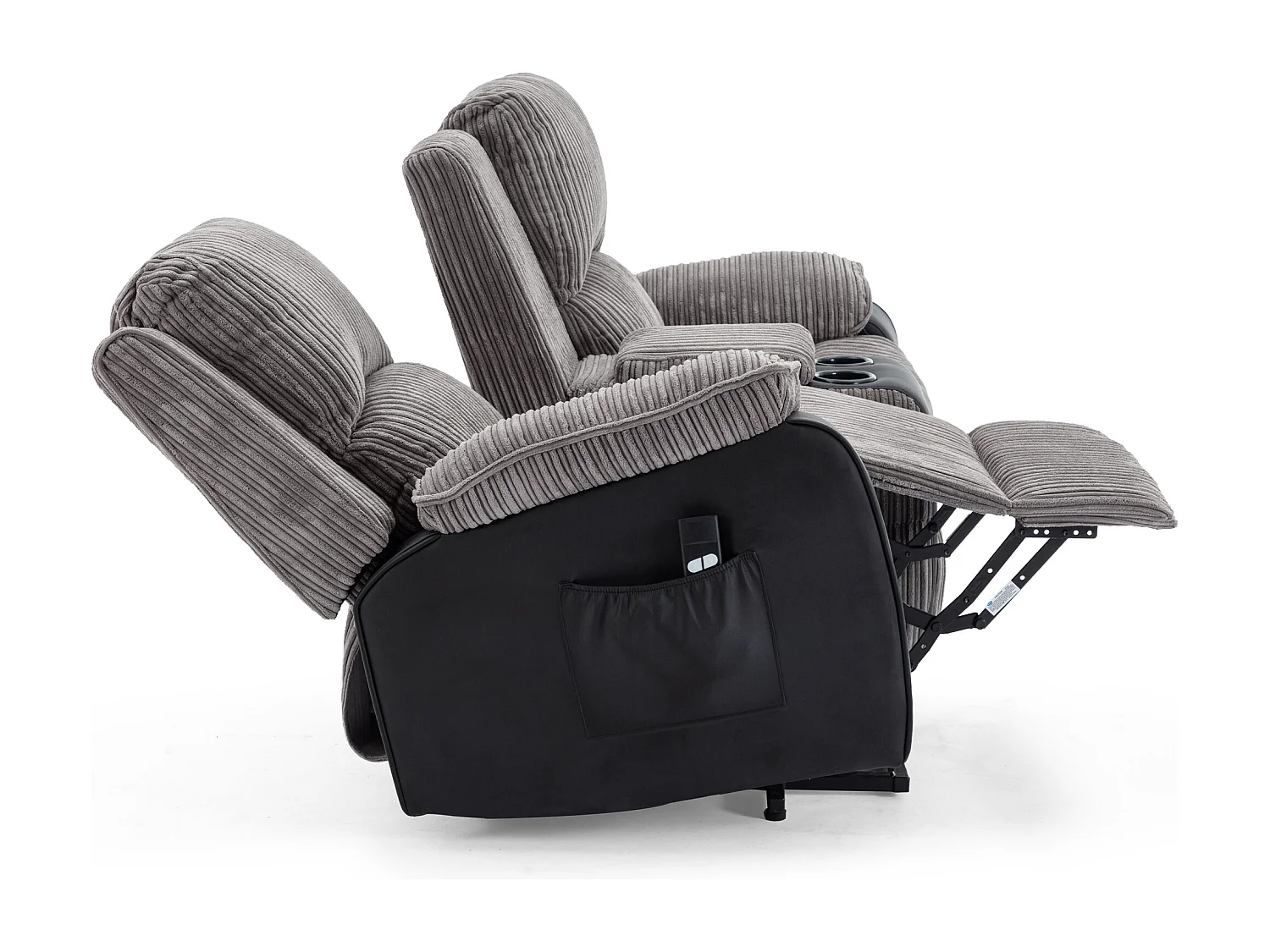 Postana Single Motor Rise Recliner 2 Seater Cord Drinks Console Sofa