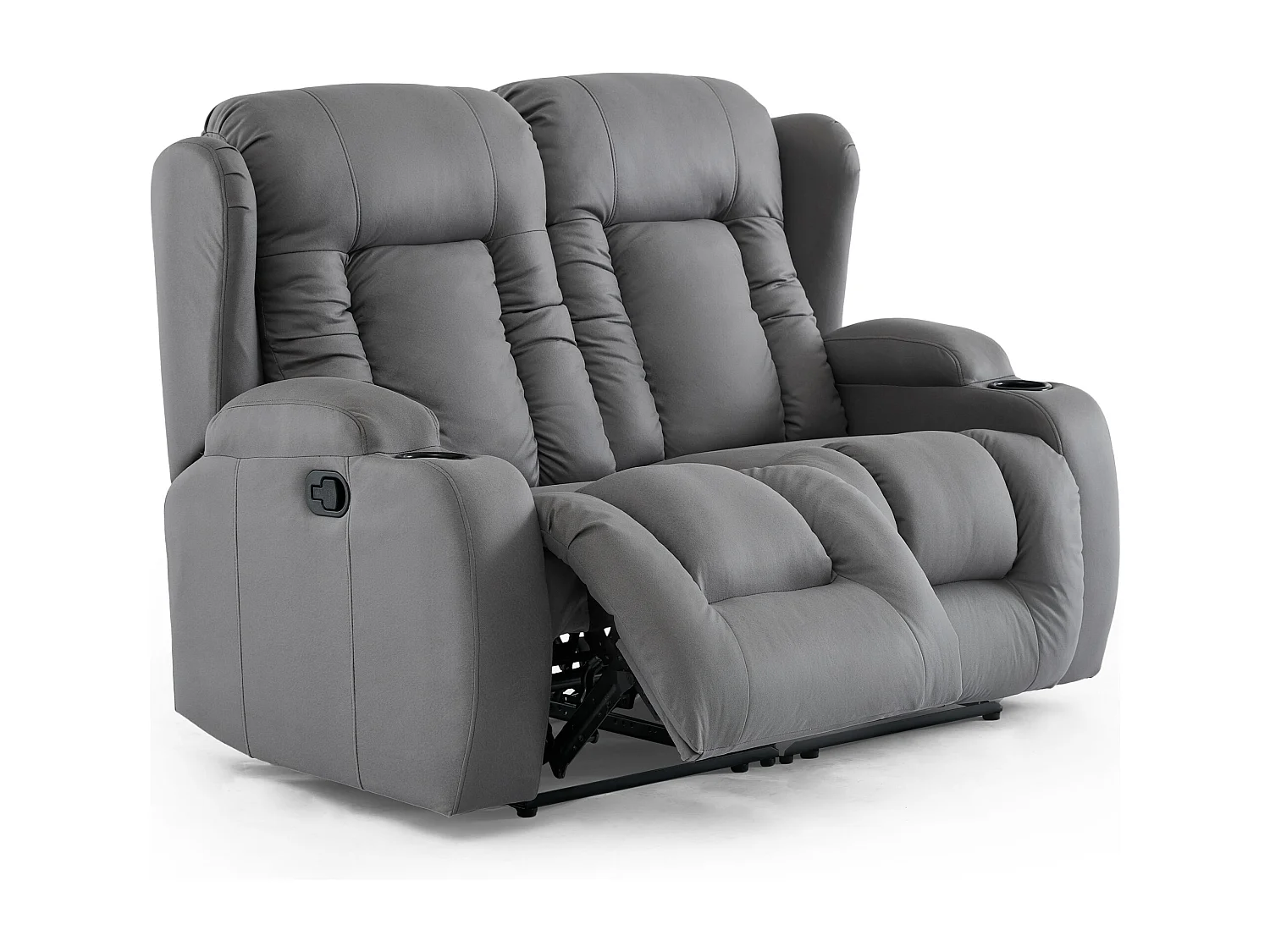 Caesar 2+3 Seater Grey Technology Fabric Modern Manual Recliner Sofa Set