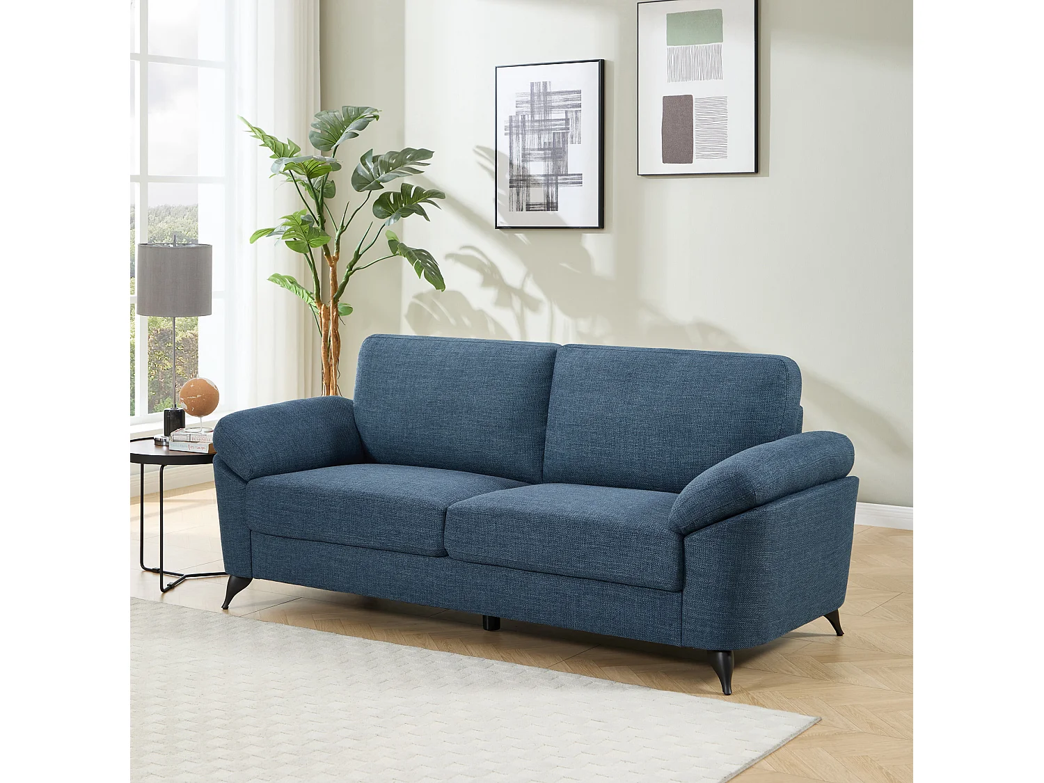 Malmo 3 Seater Sofa Modern Scandi Style Fabric Living Room Sofa