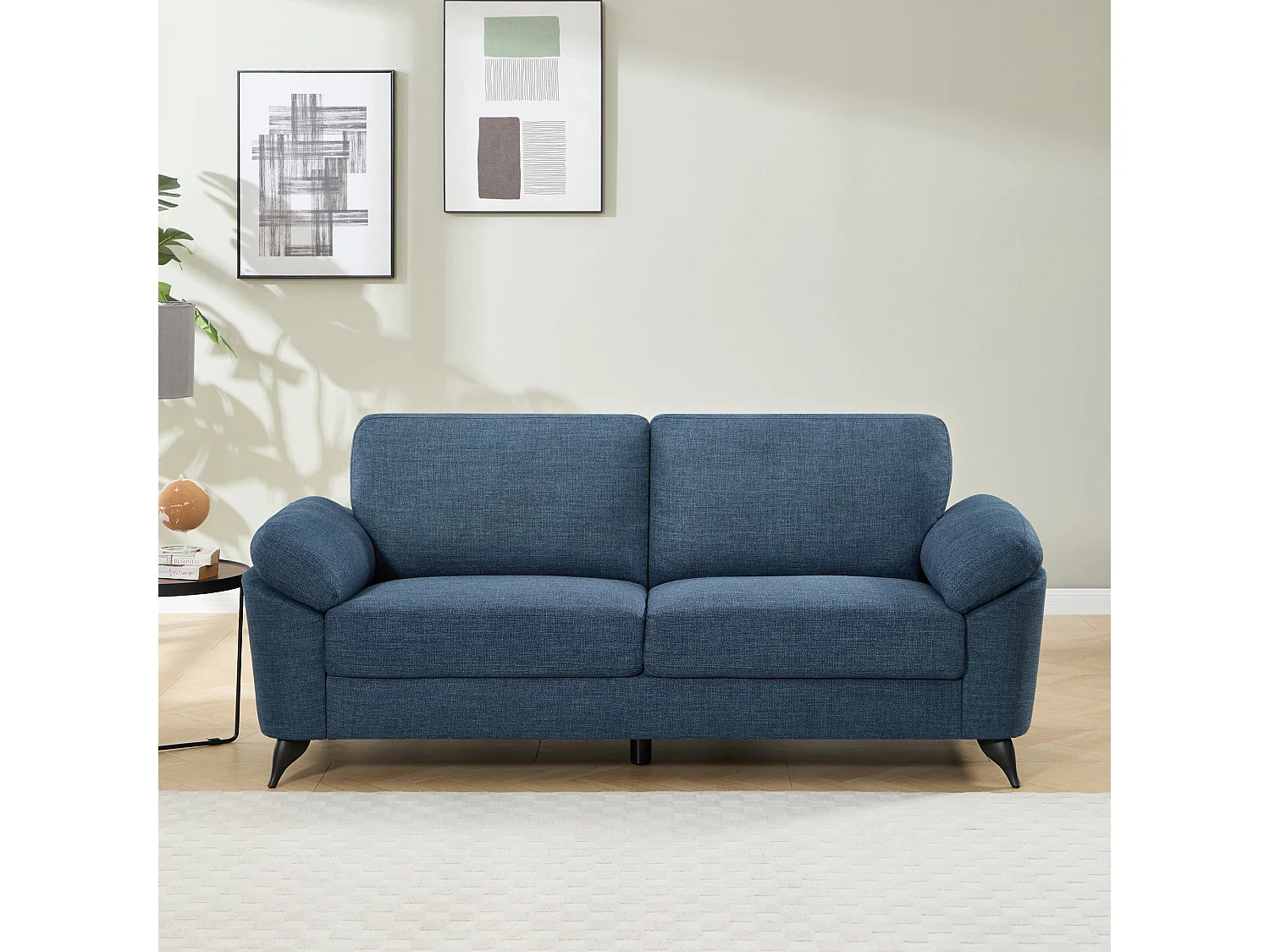 Malmo 3 Seater Sofa Modern Scandi Style Fabric Living Room Sofa