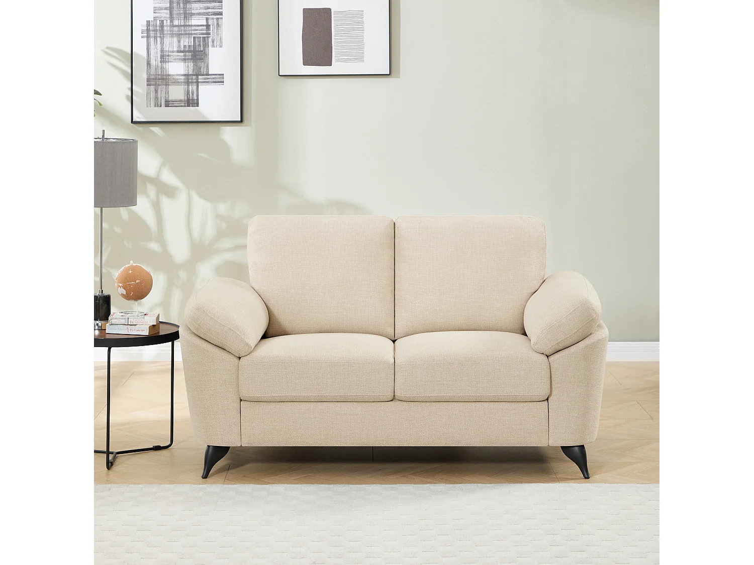 Malmo 2 Seater Sofa Modern Scandi Style Fabric Living Room Sofa