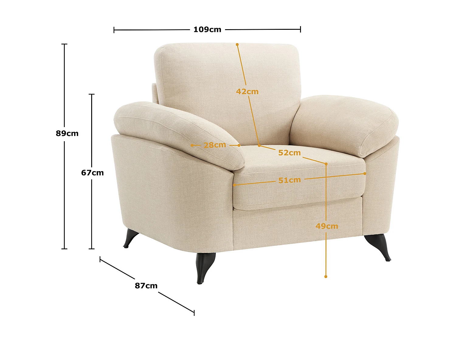 Malmo Modern Scandi Style Fabric Living Room Chair
