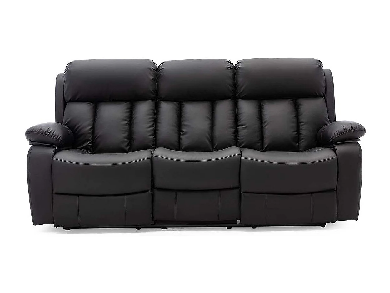 Chester 3 Seater Electric High Back Bonded Leather Recliner Sofa