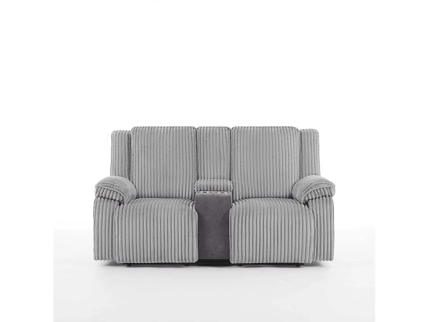 Verona 2 Seater Jumbo Cord Manual Recliner Sofa w Drinks Console