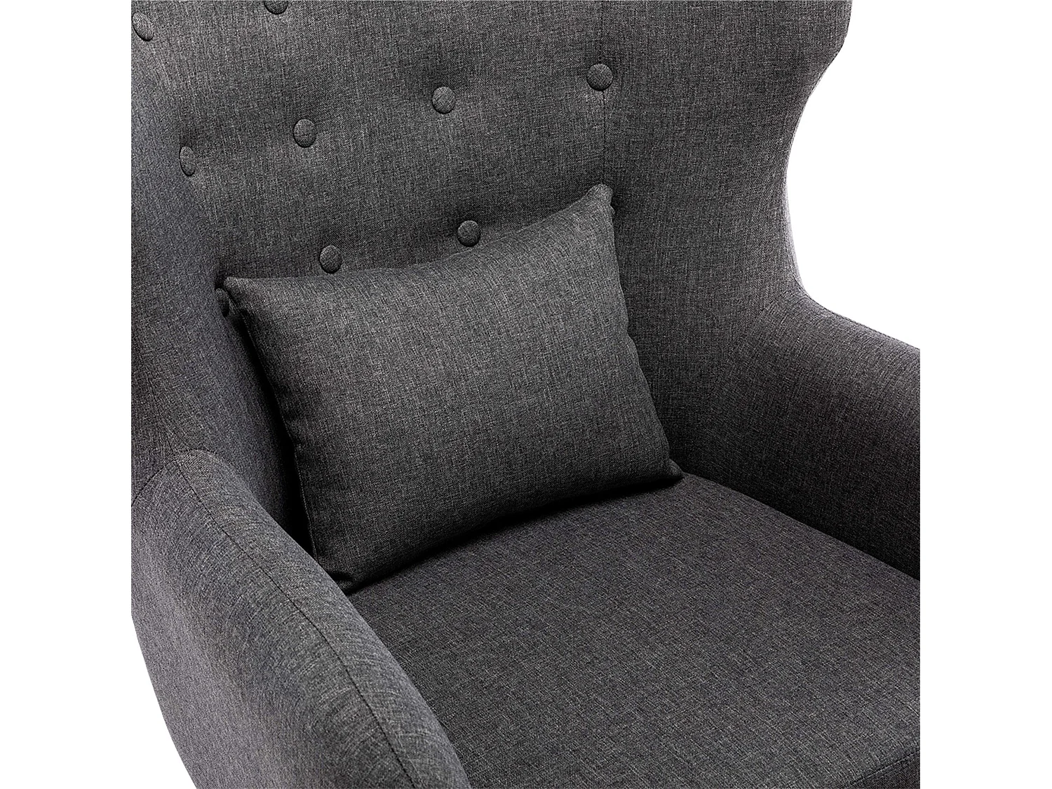 Winslow Wing Back Fabric Occasional Button Back Armchair w Footstool