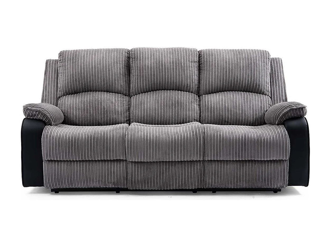 Postana 3 Seater Manual High Back Jumbo Cord Fabric Recliner Sofa