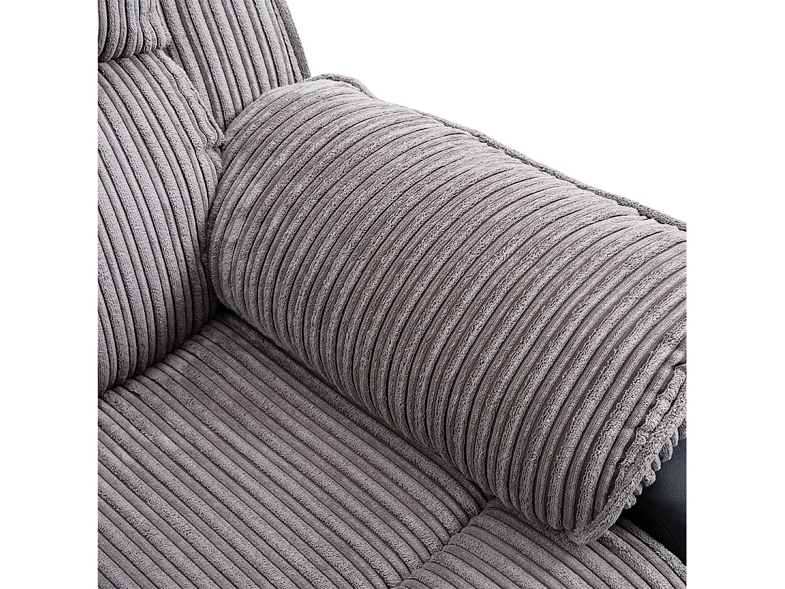 Postana 3 Seater Manual High Back Jumbo Cord Fabric Recliner Sofa