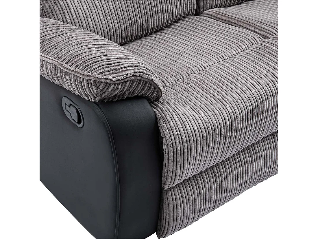 Postana 3 Seater Manual High Back Jumbo Cord Fabric Recliner Sofa