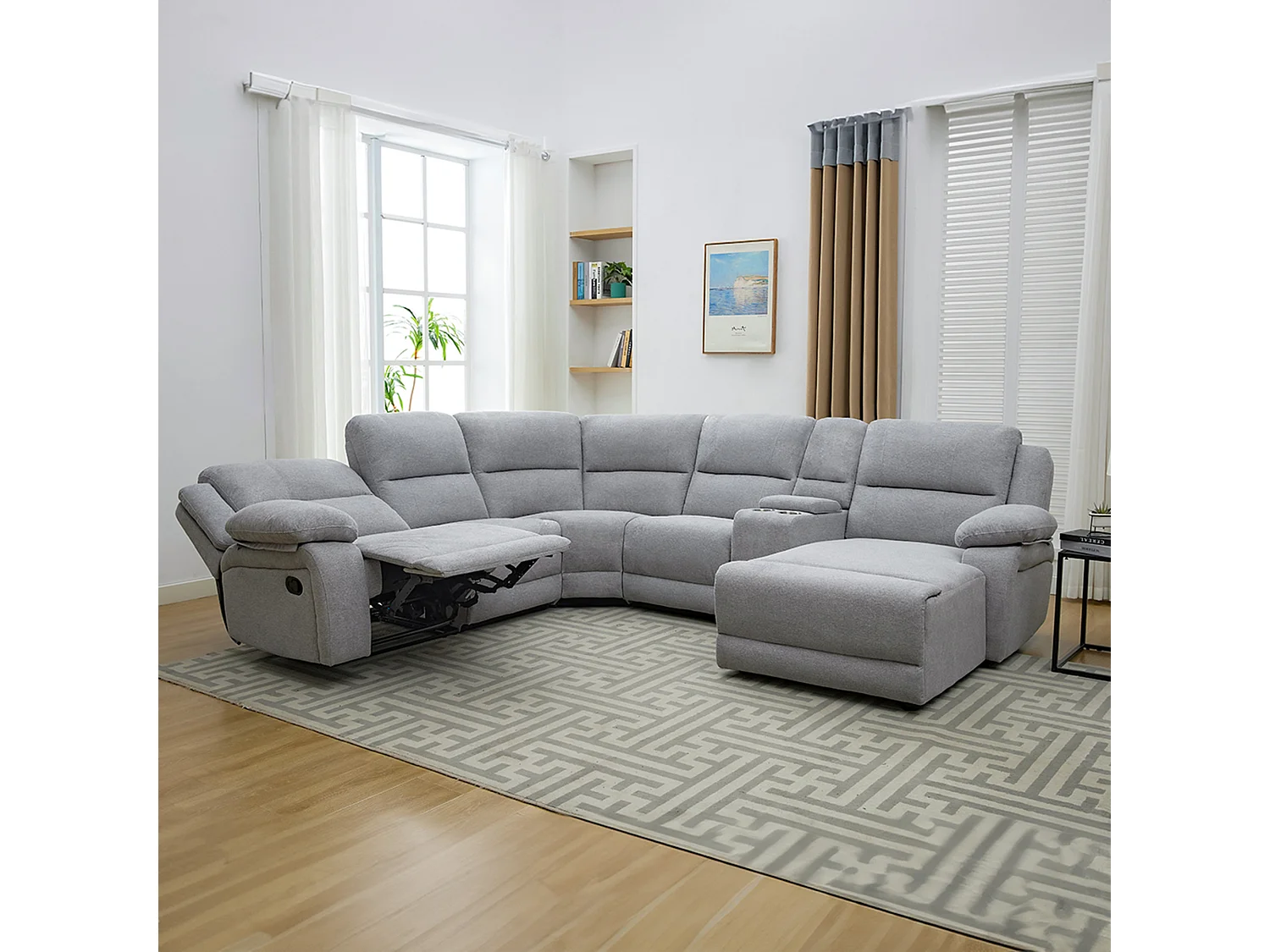 Dublin 5 Seater Fabric Corner Recliner Sofa