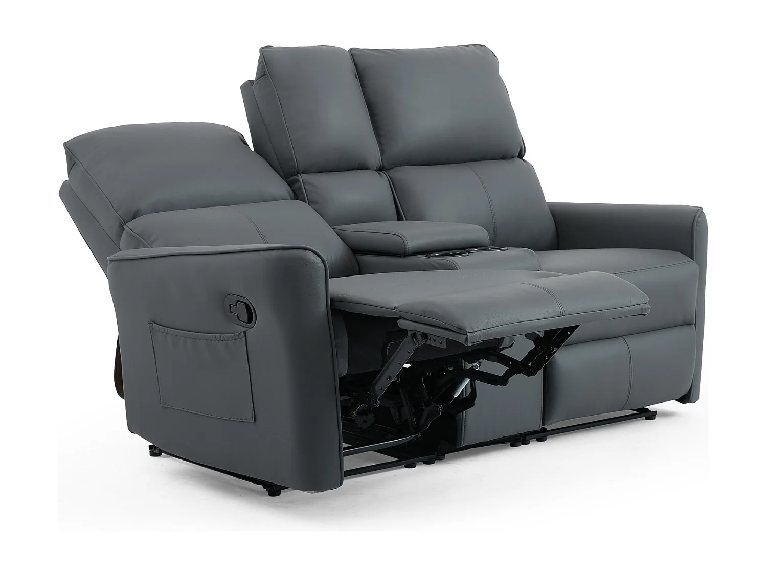 Madrid 2+3 Seater W Console Manual Air Leather Recliner Sofa Set