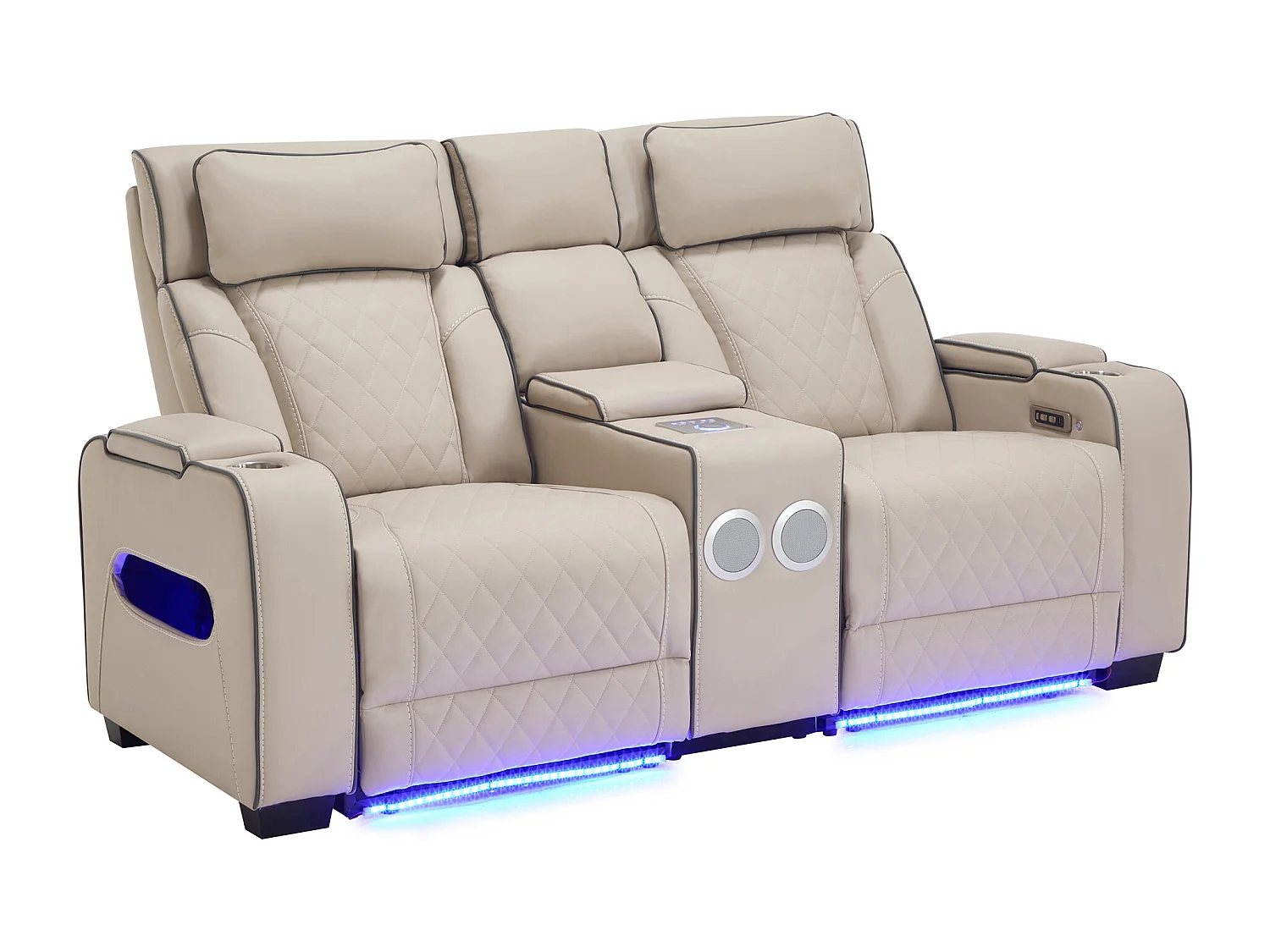 Capri Electric Recliner 2 Seater Sofa w Bluetooth speakers & Charging