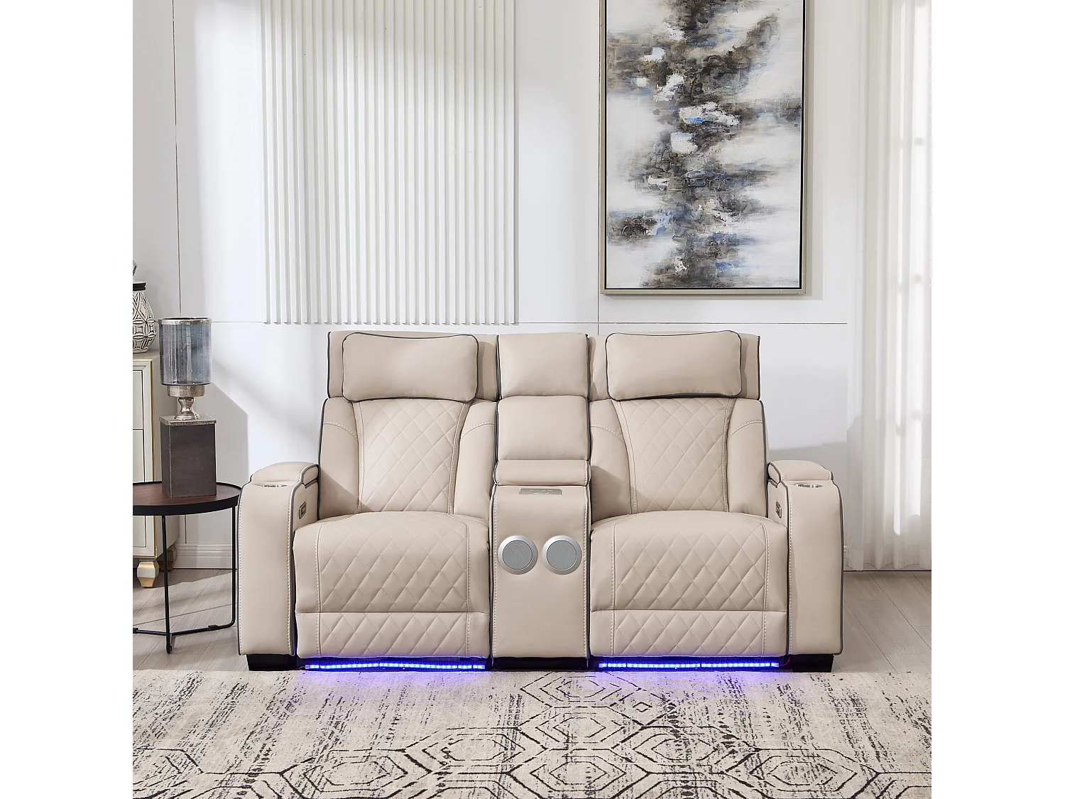 Capri Electric Recliner 2 Seater Sofa w Bluetooth speakers & Charging