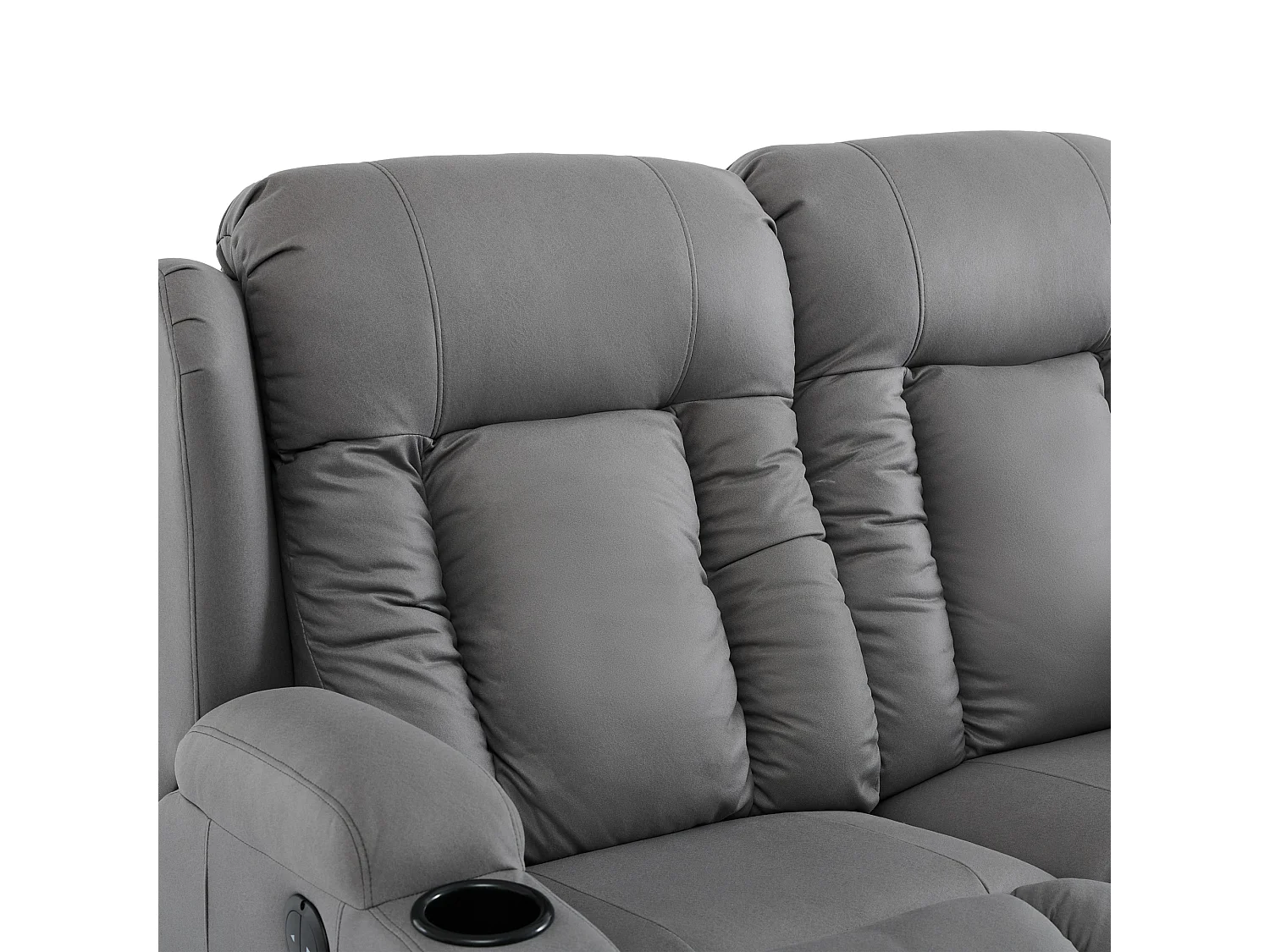 Caesar 2 Seater Grey Technology Fabric Modern Electric Recliner Sofa