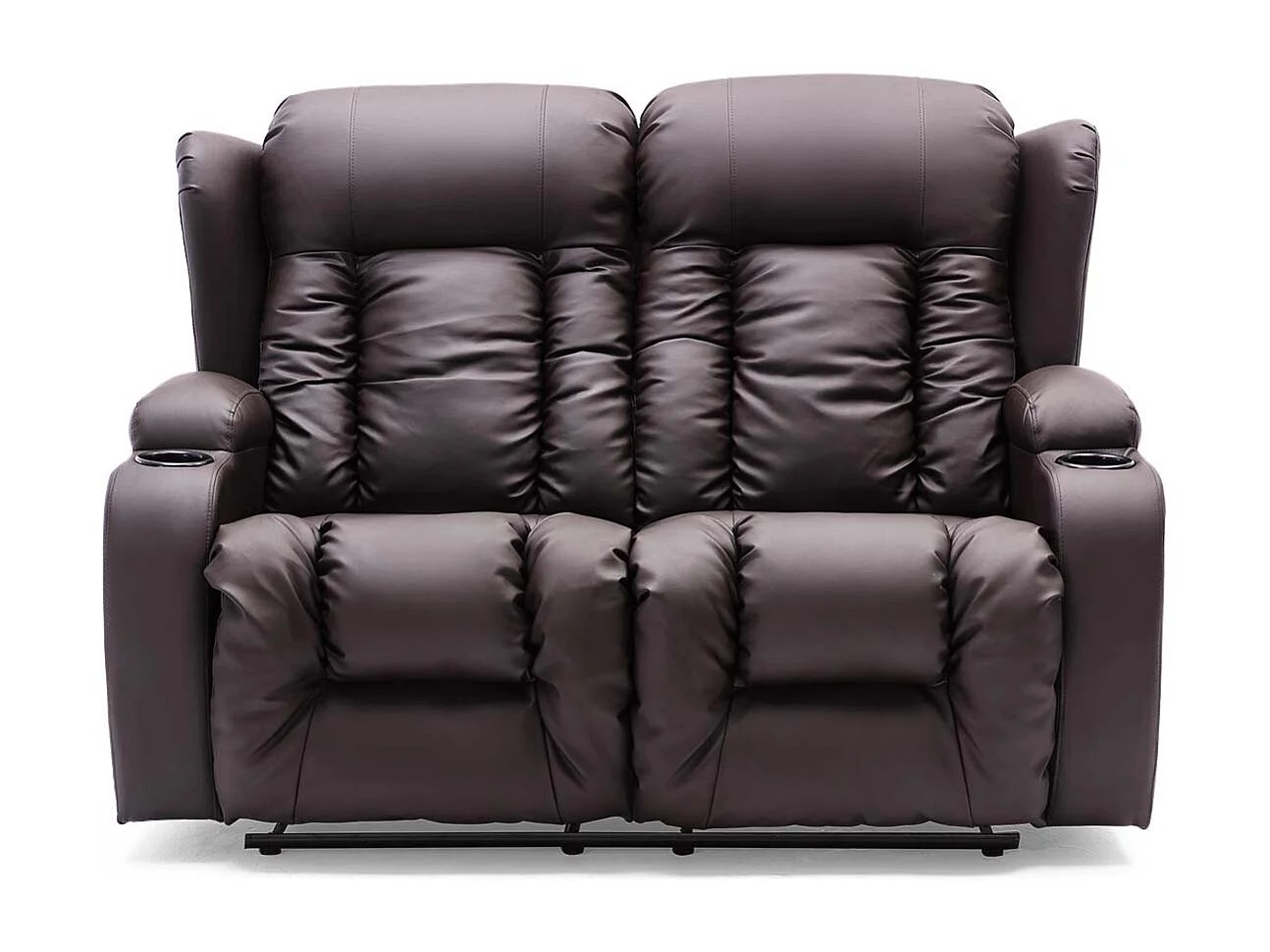 Caesar 2 Seater Manual High Back Bonded Leather Recliner Sofa
